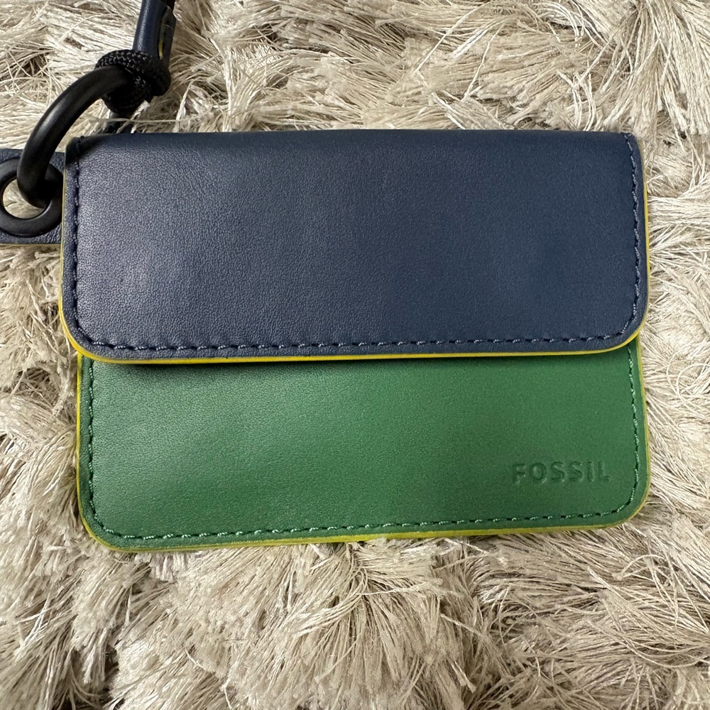 Fossil Lance Navy and Forest Green Card Holder